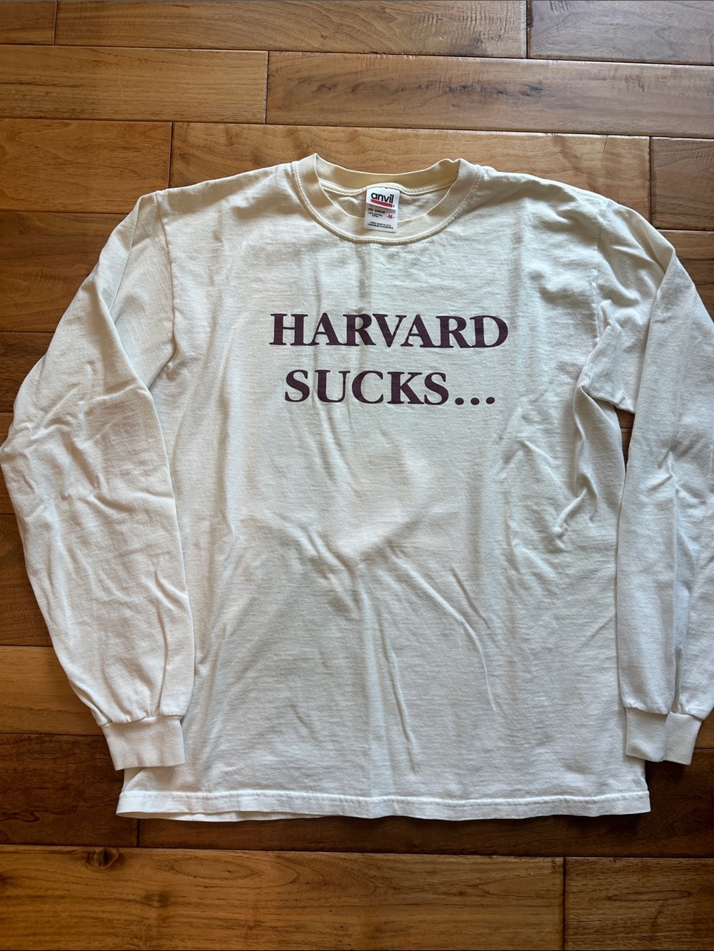 Vtg anvil Harvard Sucks Y game long sleeve T